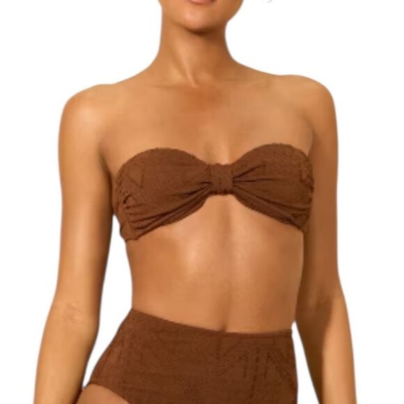 Shade & Shore Chocolate Bandeau Bikini Top, Size L, NWT - Picture 3 of 12
